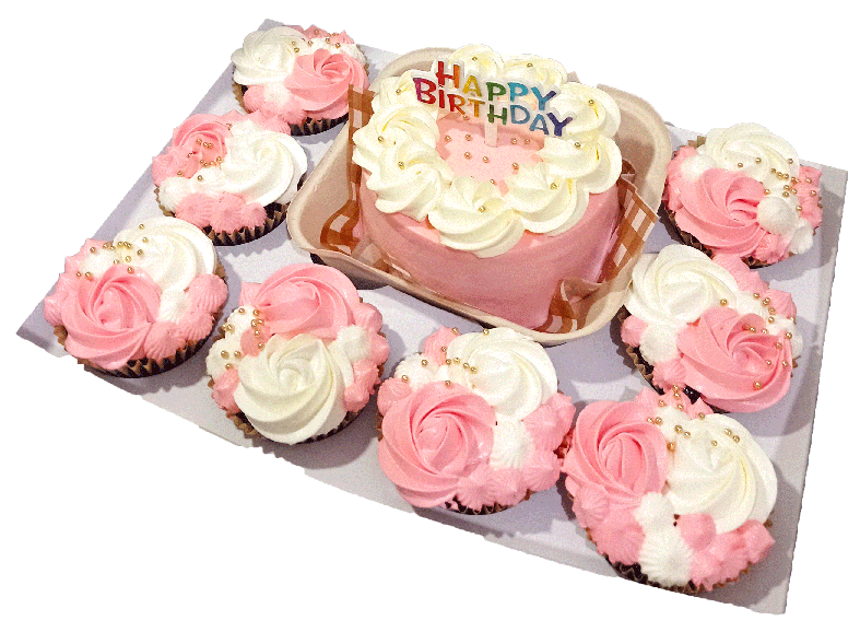 Bento Cake with Cupcakes